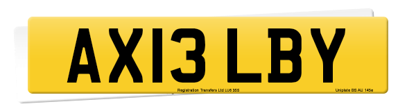 Registration number AX13 LBY